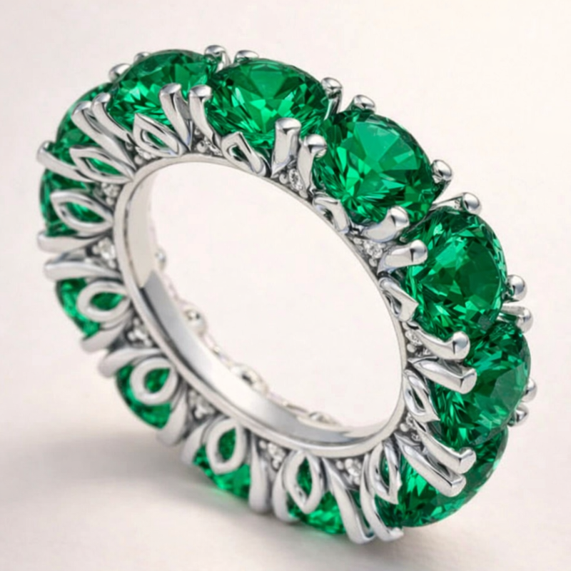 The Emerald Green Sapphire Nymphéas Full Eternity