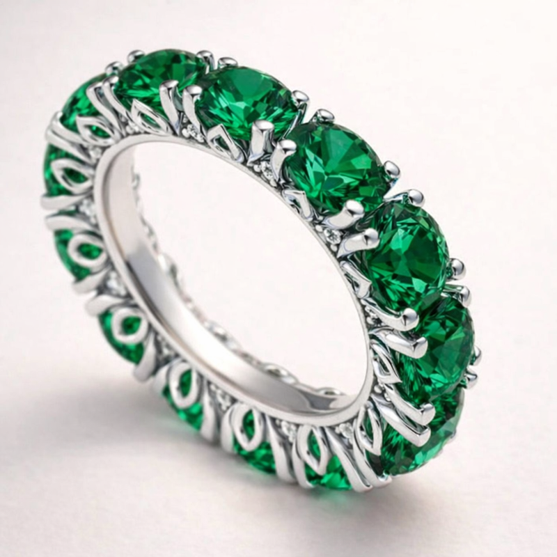 The Emerald Green Sapphire Nymphéas Full Eternity